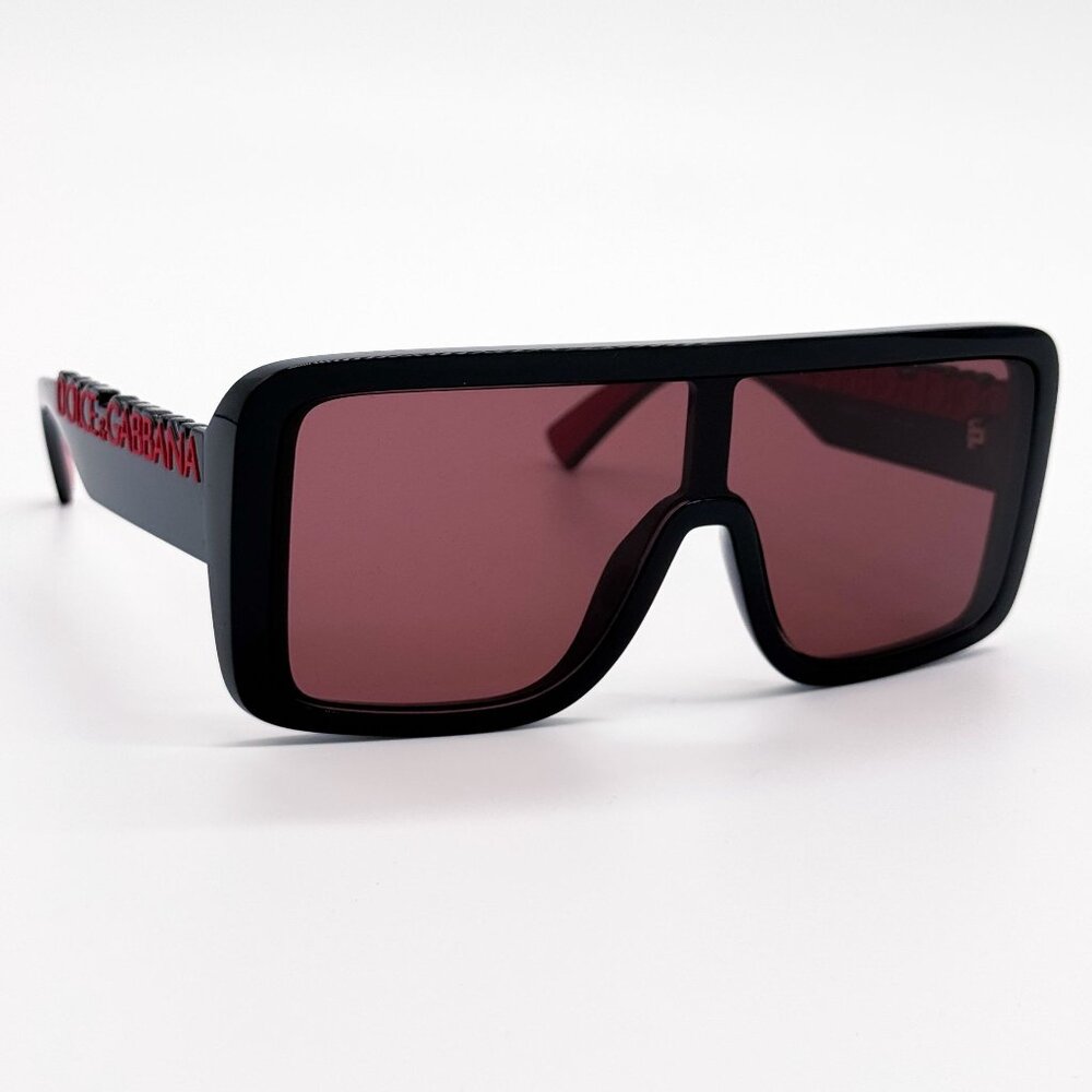 NEW DOLCE&GABBANA SUNGLASSES DG6204 501/75 BLACK RED WOMEN EYEWEAR